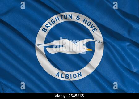 Pringsewu, lampung 11. januar 2025; Nahaufnahme des Brighton Football Clubs, eines der englischen Fußballvereine Stockfoto