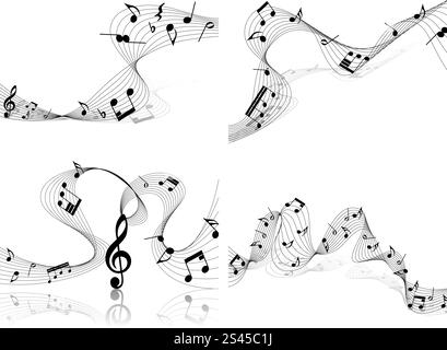 Vektor musikalische Notizen Personal set für die Gestaltung Stock Vektor