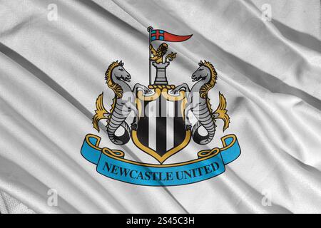 Pringsewu, lampung 11. januar 2025; Nahaufnahme des Fußballclubs Newcastle United, eines der englischen Fußballvereine Stockfoto