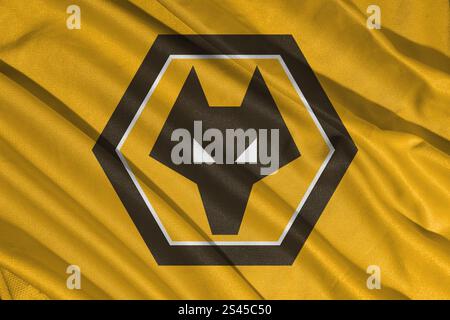 Pringsewu, lampung 11. januar 2025; Nahaufnahme des Fußballclubs Wolverhampton Wanderers, eines der englischen Fußballvereine Stockfoto