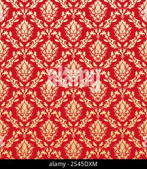 Damast nahtlose Vektormuster.  Ziehen Sie für leicht machen nahtloses Muster nur Gruppe "alle" in Farbfelder Bar und nutzen Sie es für jede Kontur füllen. Stock Vektor