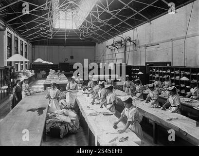Claybury Asylum, Woodford, Essex: Ein Bügelraum. Foto von The London & County Photographic Co., [1893?]. Stockfoto