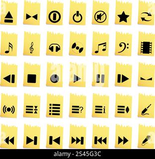 Vektor-Sammlung von verschiedenen Musik-Themen-Ikonen Stock Vektor