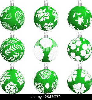 Satz von Weihnachtskugeln (Neujahr) Design einsetzbar. Vektor-Illustration. Stock Vektor