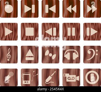 Vektor-Sammlung von verschiedenen Musik-Themen-Ikonen Stock Vektor