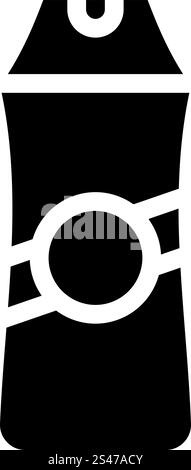 Shampoo Flasche Glyph Symbol Vektor. Schild mit Shampoo-Flasche. Schwarze Abbildung des isolierten Kontursymbols. Shampoo Flasche Glyph Symbol Vektor Illustration isoliert Stock Vektor