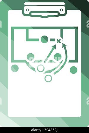 Fussball Trainer Tablet mit Regelung der Spiel-Symbol. Flache Farbgestaltung. Vektor-Illustration. Stock Vektor