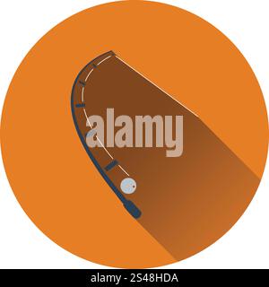 Ikone des gebogenen Angelgerät. Flaches Design. Vektor-Illustration. Stock Vektor