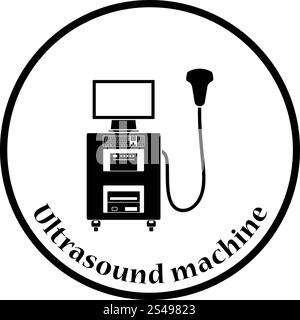 Ultraschall-Diagnostik Maschine-Symbol. Dünnen Kreis Design. Vektor-Illustration. Stock Vektor