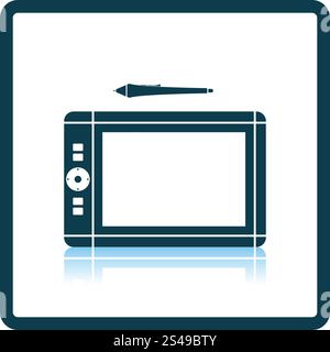 Grafiktablett-Symbol. Schatten-Reflexion-Design. Vektor-Illustration. Stock Vektor