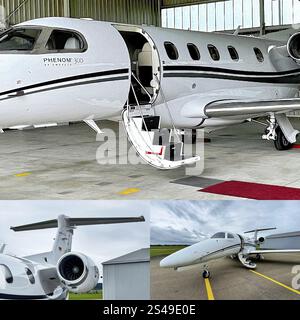 Embraer Phenom 300, Privatjet, Geschäftsjet, Luftfahrt, Luftfahrt, exklusiv, VIP Stockfoto