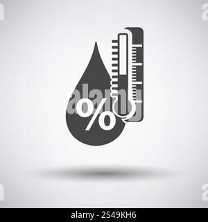 Feuchtigkeit-Symbol auf grauem Hintergrund mit runden Schatten. Vektor-Illustration. Stock Vektor