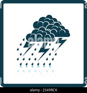 Gewitter-Symbol. Schatten-Reflexion-Design. Vektor-Illustration. Stock Vektor