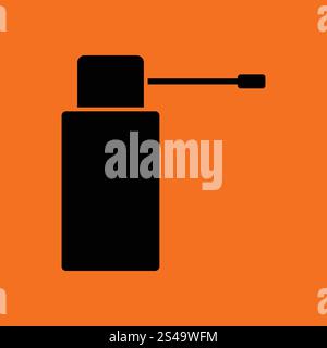 Inhalator-Symbol. Orangefarbenen Hintergrund mit schwarz. Vektor-Illustration. Stock Vektor