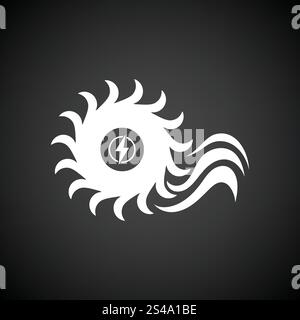 Wasser-Turbine-Symbol. Schwarzer Hintergrund mit weißen. Vektor-Illustration. Stock Vektor