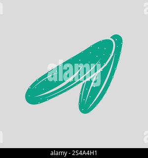 Gurken-Symbol. Grauer Hintergrund mit grün. Vektor-Illustration. Stock Vektor
