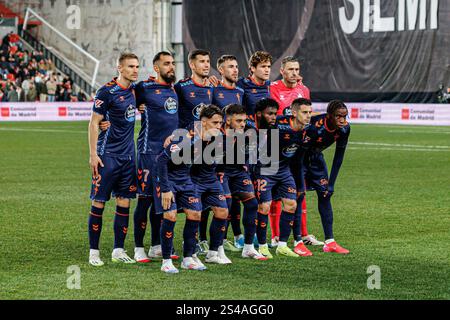 Madrid, Spanien. Januar 2025. Team von Celta Vigo in Aktion während des LaLiga EA SPORTSPIELS zwischen Teams von Rayo Vallecano und RC Celta de Vigo im Estadio de Vallecas. Quelle: SOPA Images Limited/Alamy Live News Stockfoto