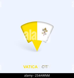 Vatikanstadt Flag Karte Pointer Design mit Schatten. Vektor-Illustrator. Stock Vektor