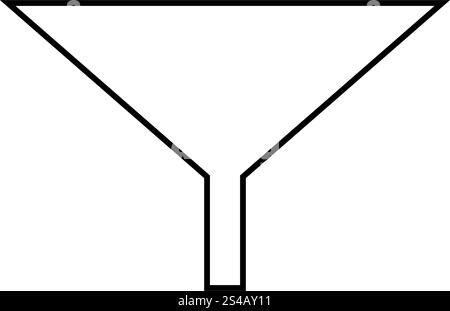 Schwarzes Symbol für Filter oder Trichter . Stock Vektor