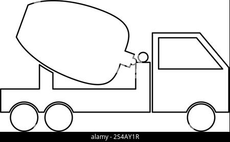Betonmischer-LKW-Symbol. Stock Vektor