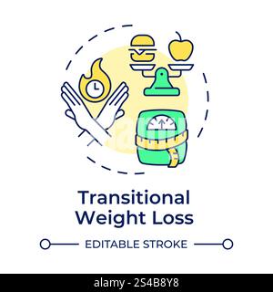 Mehrfarbiges Concept-Symbol für den Übergang zur Gewichtsabnahme Stock Vektor