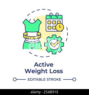 Symbol für aktive Gewichtsabnahme in mehreren Farben Stock Vektor
