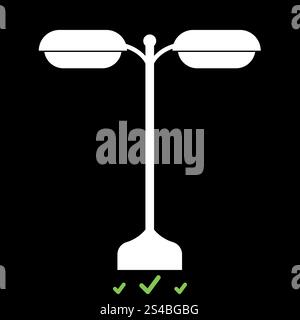 Straßenlaterne oder Lampe es ist ein weißes Symbol .. Straßenlaterne oder -Lampe es ist ein weißes Symbol. Flacher STYLE Stock Vektor