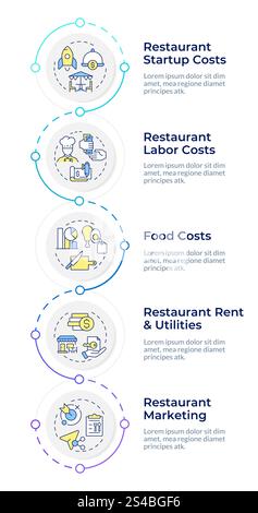 Restaurantbetriebskosten vertikale Abfolge der Infografik Stock Vektor