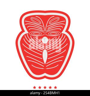 Stück Lachsfisch Symbol. Flacher STYLE. Stück Lachsfisch Symbol. Es ist flach Stock Vektor