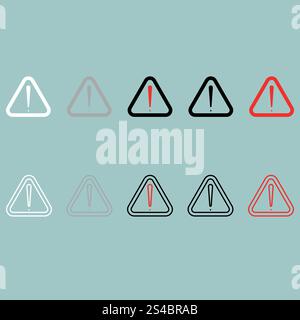 Zeichen Achtung Hinweis Hinweis Akzentsymbol beachten. Achtung unterzeichnen Hinweis Hinweis Akzentsymbol beachten. Symbole festlegen. Stock Vektor