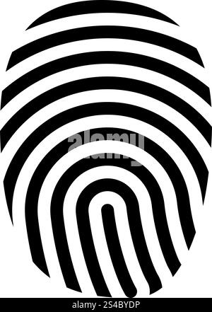 Fingerprint Symbol Farbe schwarz Vector Illustration Flat Style simple Image Stock Vektor