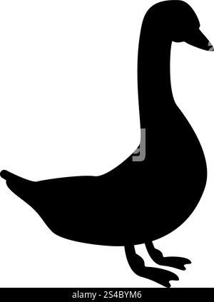 Gans Symbol Farbe schwarz Vector Illustration Flat Style simple Image Stock Vektor
