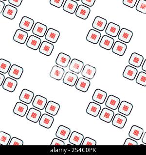 Sushi setzt Vektor nahtloses Muster weiß. Sushi setzt Vektor nahtloses Muster weiß. Hintergrund mit Rollreis-Illustration Stock Vektor