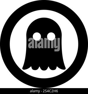 Ghost Symbol Farbe schwarz Vector Illustration simple image Flat Style Stock Vektor