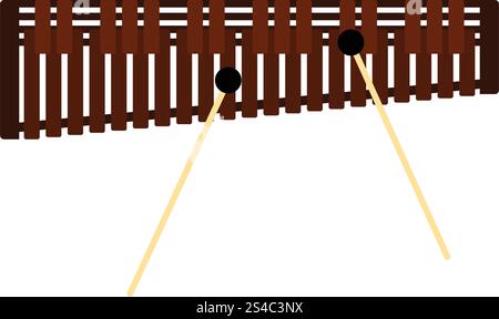 Xylophon-Symbol. Xylophon-Symbol. Flaches Farbdesign. Vektorabbildung. Stock Vektor