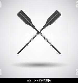 Symbol für Bootsruder. Symbol für Bootsruder auf grauem Hintergrund, runder Schatten. Vektorabbildung. Stock Vektor