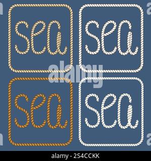 Design-Elemente für Seeseile. Design-Elemente für Seeseile. Element Retro Marine, Vektorillustration Stock Vektor