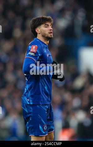 LONDON, UK - 11. Januar 2025: Marc Guiu aus Chelsea beim Spiel der dritten Runde des FA Cup zwischen Chelsea FC und Morecambe FC in Stamford Bridge (Credit: Craig Mercer/ Alamy Live News) Stockfoto