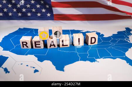 Real ID Act Compliance und Durchsetzung der Heimatschutzbestimmungen in den USA Stockfoto