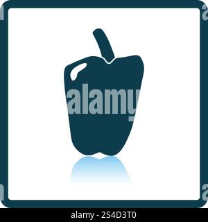 Pfeffer-Symbol. Schatten-Reflexion-Design. Vektor-Illustration. Stock Vektor