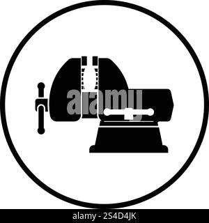 Vice-Symbol. Dünne Kreis Design. Vector Illustration. Stock Vektor