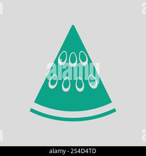 Symbol der Wassermelone. Grauer Hintergrund mit Grün. Vector Illustration. Stock Vektor