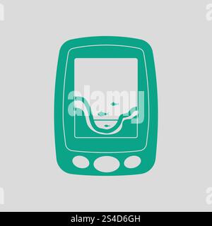Ikone des Echolot. Grauer Hintergrund mit grün. Vektor-Illustration. Stock Vektor