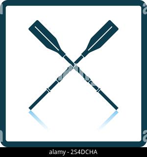 Symbol der Boot Rudern auf grauem Hintergrund, runden Schatten. Schatten Reflexion Design. Vector Illustration. Stock Vektor