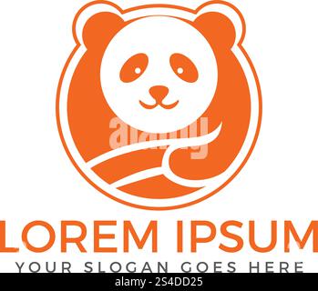 Panda bear Logo Design vector Template. Stock Vektor