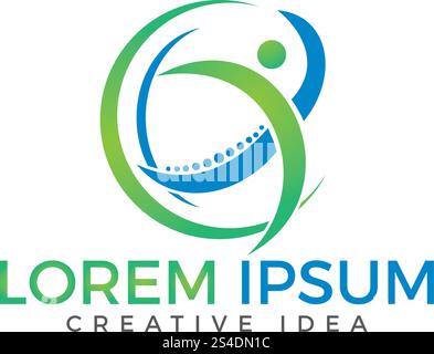 Kreative Medizin Chiropraktik Konzept Logo Design Stock Vektor