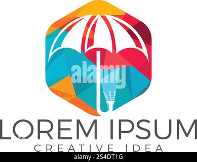 Design Creative Regenschirm Logo. Stock Vektor