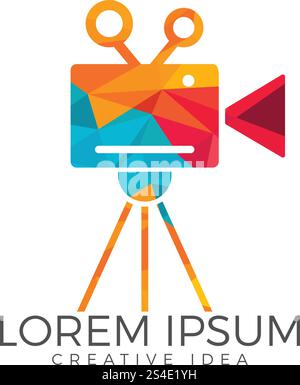 Logo der Film- oder Filmkamera. Stock Vektor