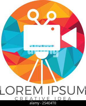 Logo der Film- oder Filmkamera. Stock Vektor