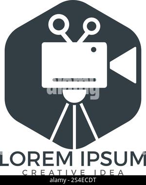 Logo der Film- oder Filmkamera. Stock Vektor